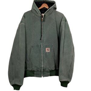 Vintage 1990s Carhartt Jacket 2XL Green Canvas Workwear USA Union Made JQ294